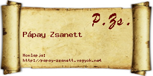 Pápay Zsanett névjegykártya